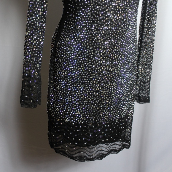 on a pedestal rhinestone mini dress